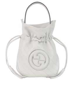 Blondi Mini Bucket Bag, Leather, White, 0416, DB, 3*